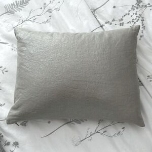 Pottery Barn 12x16 Linen Throw Pillow in Metallic Silver